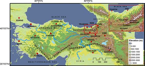 Turkey Mountains Map