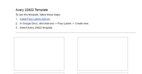 Template compatible with Avery 22822 (Made by FoxyLabels.com) - Google Docs