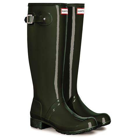 Womens Hunter Original Tour Gloss Galoshes Snow Wellingtons Rain Boots US 5-11