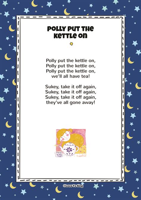 Nursery Rhyme Polly Put the Kettle On. Kids will love this fun sing ...