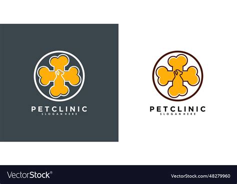 Pet clinic logo design with modern concept premium