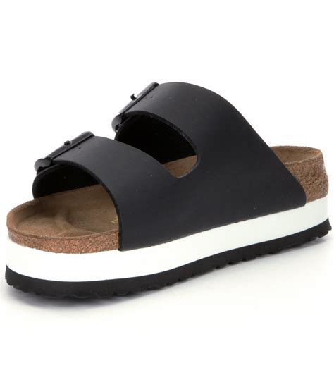 Birkenstock Arizona Leather Double Banded Buckle Platform Sandals in ...