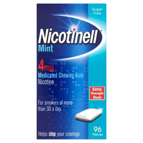 Buy Nicotinell Mint Medicated 4mg Gum- 384 Pieces | Chemist Direct