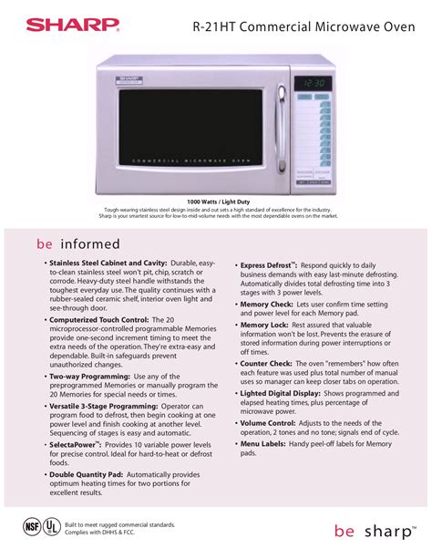 Download free pdf for Sharp R-21HT Microwave manual