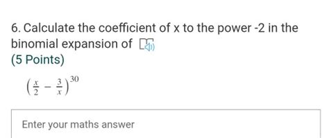 Solved 6. Calculate the coefficient of x to the power -2 in | Chegg.com