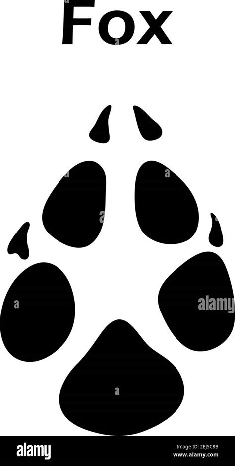 Fox Footprint. Black Silhouette Design. Vector Illustration Stock Vector Image & Art - Alamy