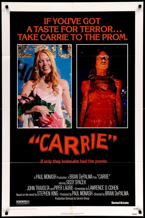 Carrie (1976) One-Sheet Movie Poster - Original Film Art - Vintage Movie Posters