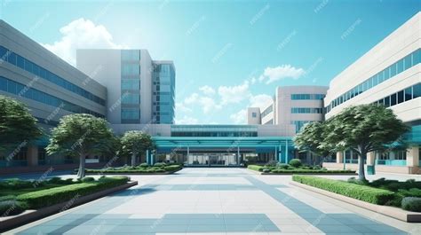 Premium AI Image | An exterior shot of a hospital building representing ...