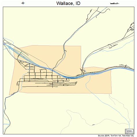 Wallace Idaho Street Map 1684790