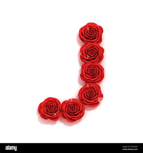 red roses font letter J Stock Photo - Alamy