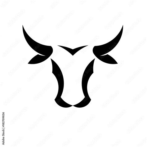 abstract simple Bull head vector logo concept illustration, Buffalo head logo,Taurus head logo ...