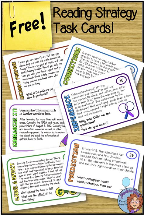 Reading Strategies Task Cards - FREE! Inference, Summarizing, + more & Audio! | Reading strategy ...