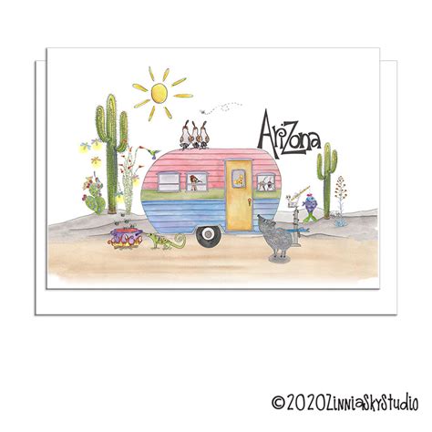 Funny Camper Arizona | Blank Card - Zinnia Sky Studio