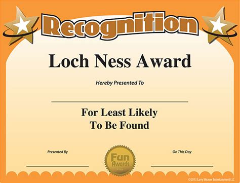 Funny Recognition Awards - Download Funny Certificates for Free