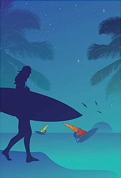Surfer In The Sunset Wallpaper Sea Star Vector, Wallpaper, Sea, Star PNG and Vector with ...