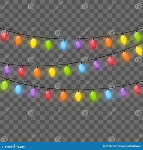 Vector Christmas Light Bulbs Stock Vector - Illustration of border ...