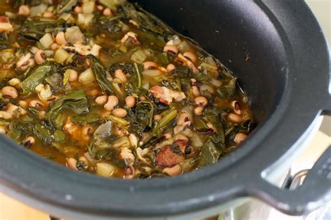 Slow Cooker Black-Eyed Peas and Collard Greens Recipe