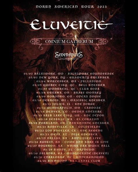 Eluveitie announce 2023 North American Tour w/ Omnium Gatherum & Seven ...