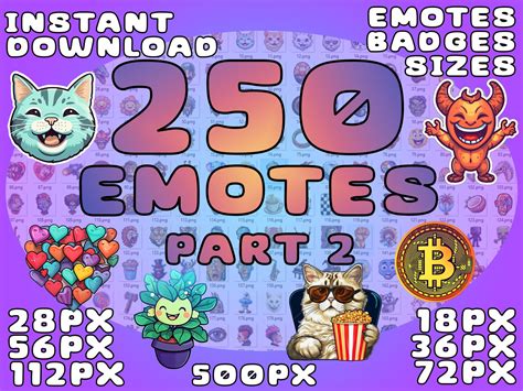 250 Twitch Emotes Pack, 7 Sizes, Twitch, Discord, Bundle Emotes - Etsy