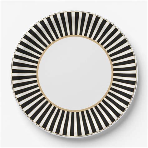 Black and White Striped Plate | Zazzle | Black and white plates, White tableware, White dinner ...