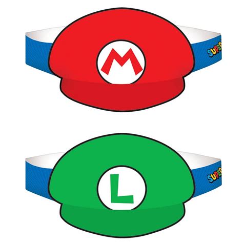 Super Mario Paper Hats - (8 Pack) - Party Supplies - Walmart.com