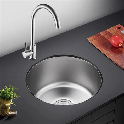 A1 304 stainless steel sink balcony bar kitchen round basin mini sink ...