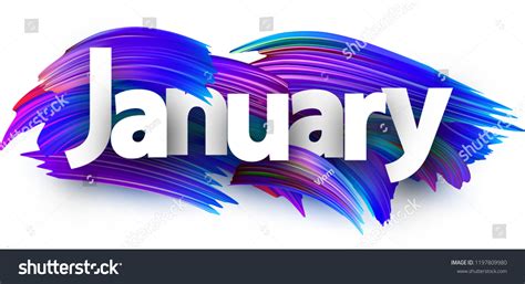 White January Banner Poster Template Blue Stock Vector (Royalty Free ...