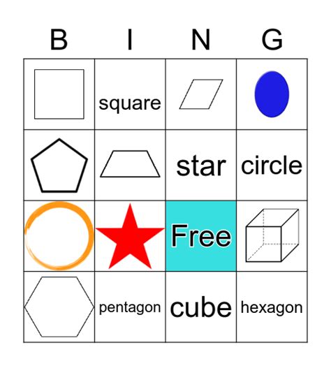 SHAPES Bingo Card