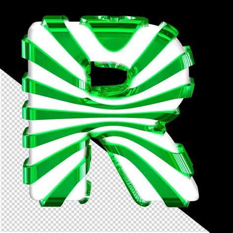 Premium PSD | White 3d symbol with green straps letter r