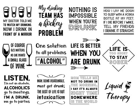 100 Funny Alcohol SVG Quotes. Drink Beer, Wine, Vodka & Drinking ...