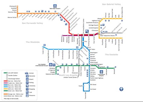 Metro Map Style | How to draw Metro Map style infographics - Sample - Los Angeles Metro Rail and ...