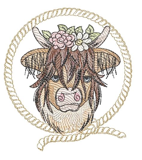 Highland Cow - Embroidery Designs & Patterns