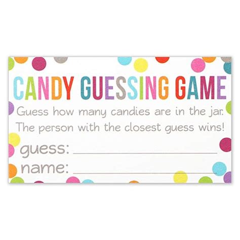 Candy Guessing Game Free Printable - Printable 2024 Word Searches