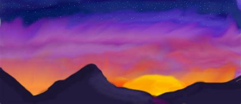 Mountain Sunset Drawing at PaintingValley.com | Explore collection of Mountain Sunset Drawing