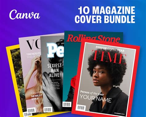 Canva Magazine Cover Template BUNDLE: Fashion Lifestyle - Etsy Canada