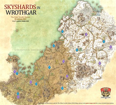 Wrothgar Skyshards Location Map The Elder Scrolls Online (ESO)