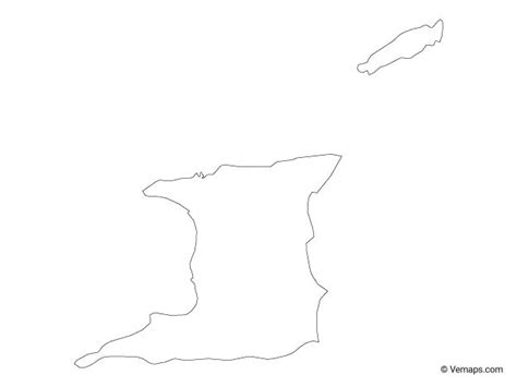 Outline Map of Trinidad and Tobago | Free Vector Maps | Trinidad map ...