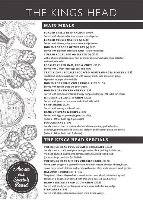 Menu – The Kings Head