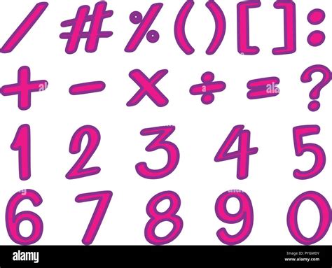 Font design for numbers and signs illustration Stock Vector Image & Art ...