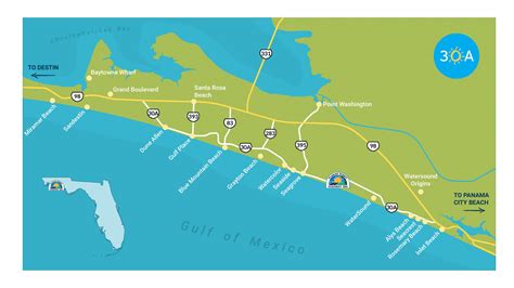 Map of Scenic 30A and South Walton, Florida - 30A