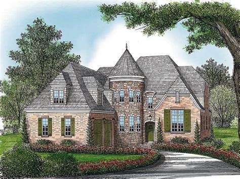 Elegant Curved Turret - 17578LV | Architectural Designs - House Plans