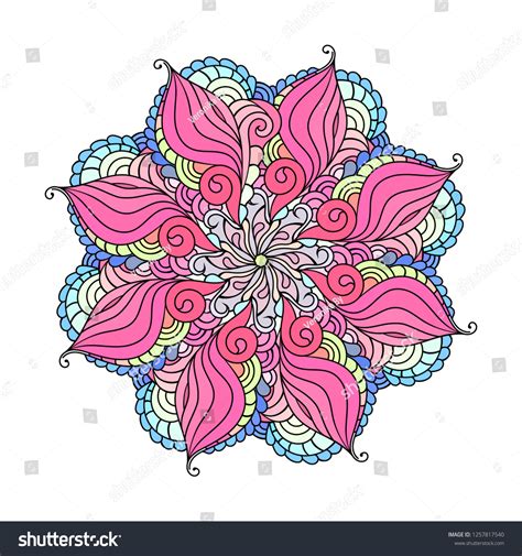 Zen Doodle Art Vector Mandala Illustration Stock Vector (Royalty Free ...