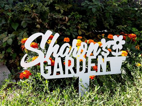 Custom Name Garden Metal Sign Metal Sharon's Garden | Etsy