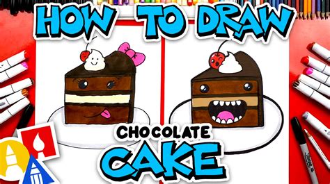 How To Draw Funny Chocolate Cake - Art For Kids Hub