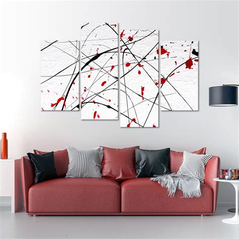 Red Wall Multi Panel Canvas Wall Art | ElephantStock