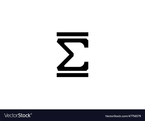 Stylish sigma symbol logo design Royalty Free Vector Image