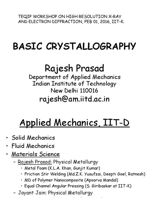 Crystallography | Crystal Structure | Classical Geometry