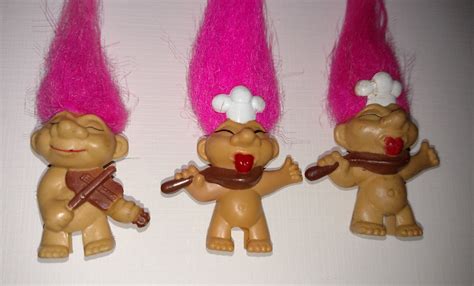 3 Vintage Mini Pink Hair Troll Doll Pencil Toppers Pencil | Etsy