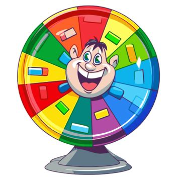 Spin The Wheel Clipart Cartoon Person With A Colored Wheel Of Fortune Vector, Spin The Wheel ...
