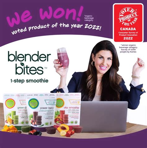 Blender Bites’ Smoothie Innovation Wins Prestigious Canadian Award, Voted Product of the Year in ...